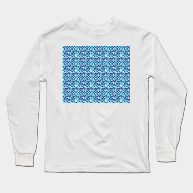 Abstract Blue Diamond Pattern Long Sleeve T-Shirt by saradaboru